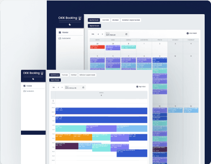 Administrators managing classroom bookings in a medical school"